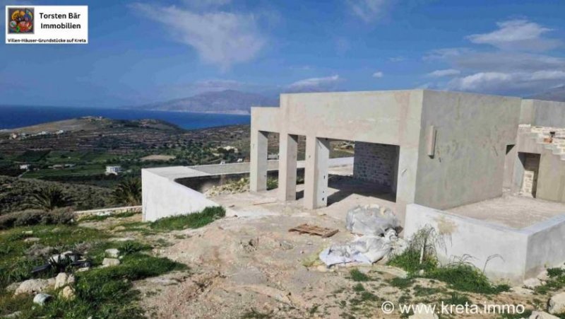 Kalamaki Kreta, Kalamaki ebenerdige Villa im Rohbau mit Panorama-Meerblick Haus kaufen